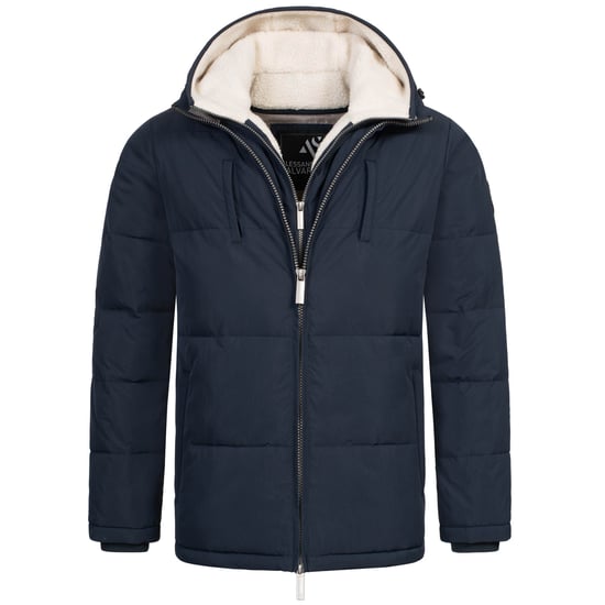 Alessandro Salvarini Herr Vinter Quiltad Jacka AS-457 – 2in1 Med Avtagbart Teddyfoder & Dubbel Huv - Image 2