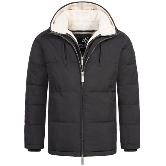 Alessandro Salvarini Herr Vinter Quiltad Jacka AS-457 – 2in1 Med Avtagbart Teddyfoder & Dubbel Huv - Image 2