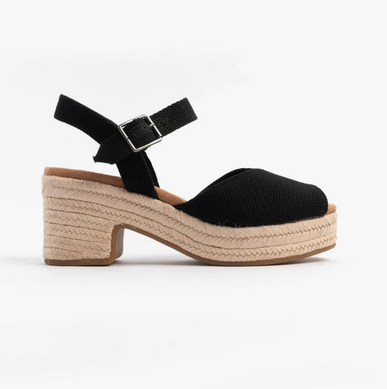 Toms Isla Peep Toe Womens Sandals Black - Image 1