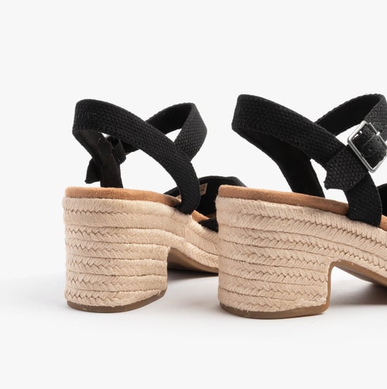 Toms Isla Peep Toe Womens Sandals Black - Image 4