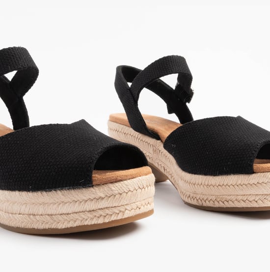 Toms Isla Peep Toe Womens Sandals Black - Image 5