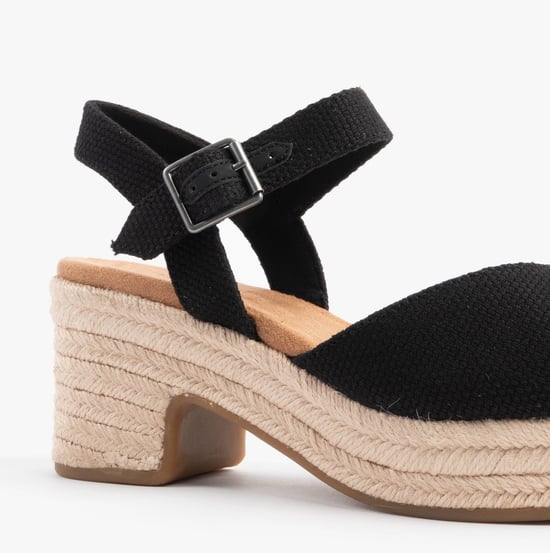 Toms Isla Peep Toe Womens Sandals Black - Image 6
