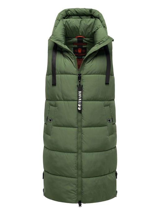 Navahoo women’s quilted vest Schnuffelchen – Long & Stylish with Hood - Image 1