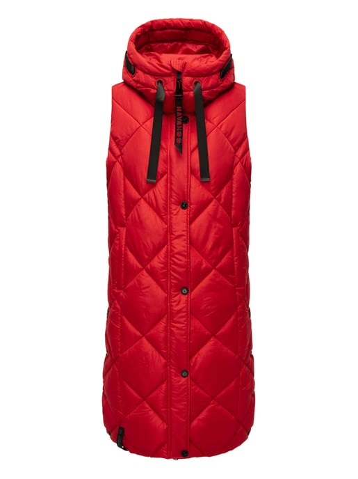 Navahoo lange dames bodywarmer Schnuckel – Modern & Met Capuchon - Image 1