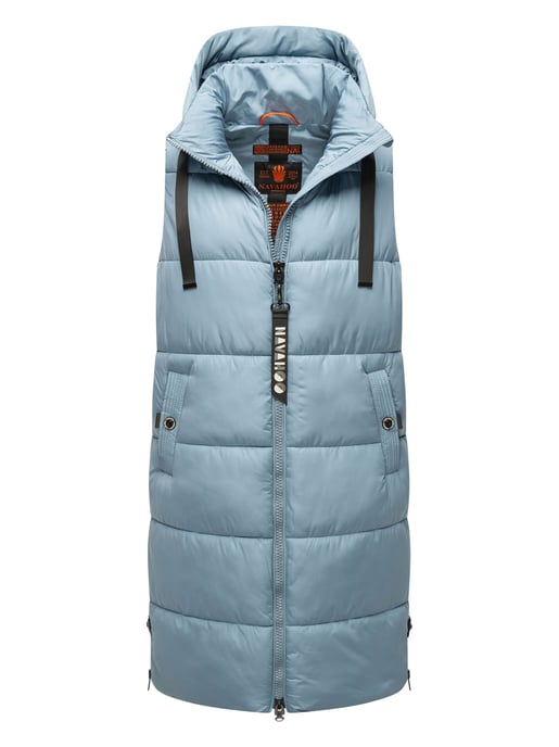 Navahoo women’s quilted vest Schnuffelchen – Long & Stylish with Hood - Image 1