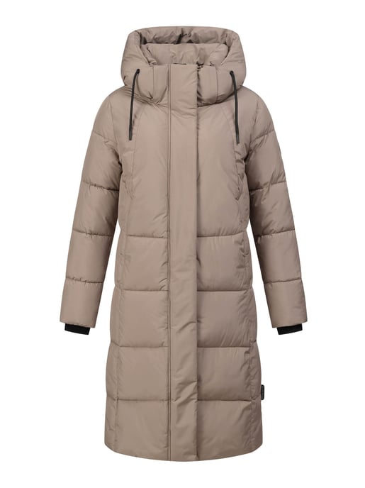 Marikoo women’s long quilted winter coat Tabiaa XVI with hood & fleece - Image 2