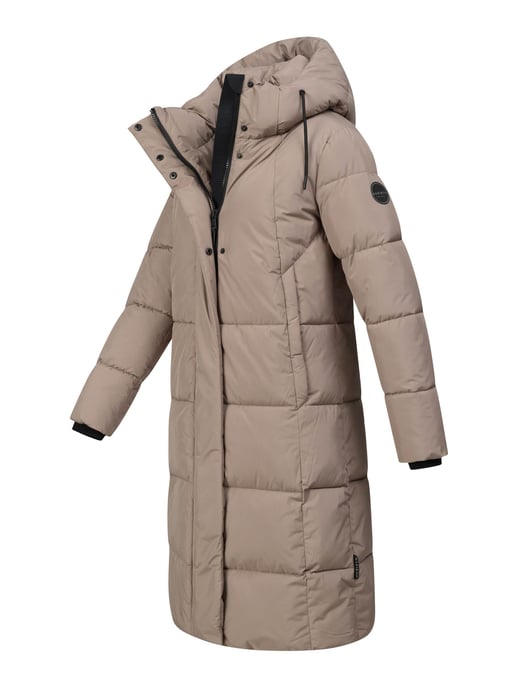 Marikoo women’s long quilted winter coat Tabiaa XVI with hood & fleece - Image 3