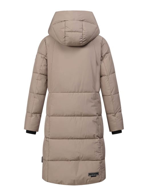Marikoo women’s long quilted winter coat Tabiaa XVI with hood & fleece - Image 4