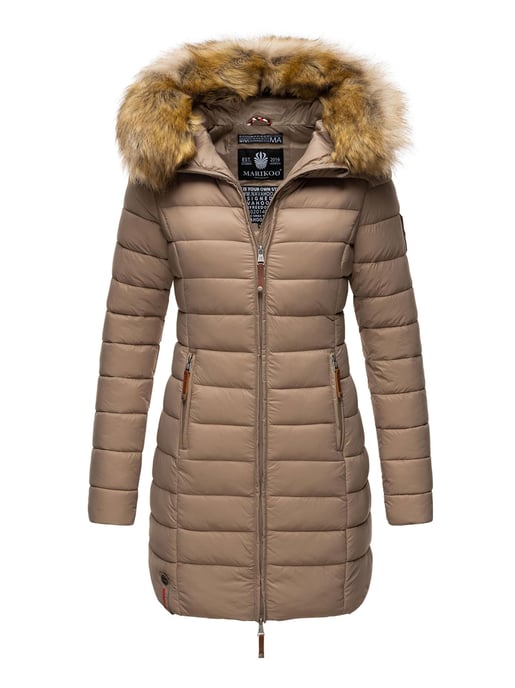 Marikoo women’s jacket Rose with quilted design & detachable faux fur collar - Image 1