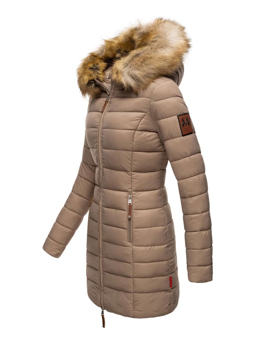 Marikoo women’s jacket Rose with quilted design & detachable faux fur collar - Image 3