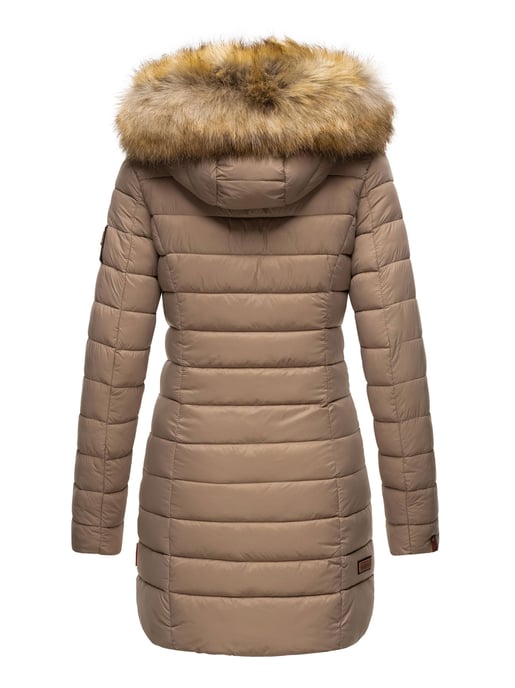 Marikoo women’s jacket Rose with quilted design & detachable faux fur collar - Image 4