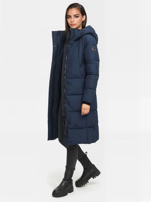 Marikoo women’s long quilted winter coat Tabiaa XVI with hood & fleece - Image 6