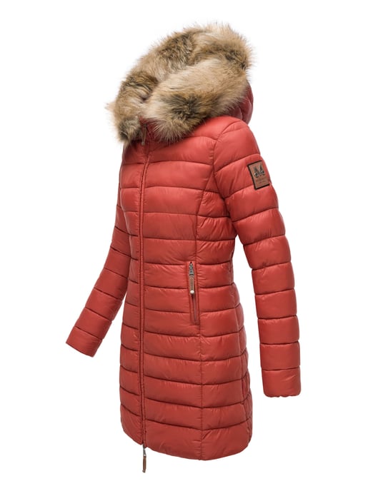 Marikoo damesjas Rose met gewatteerd design & afneembare imitatiebontkraag - Image 3