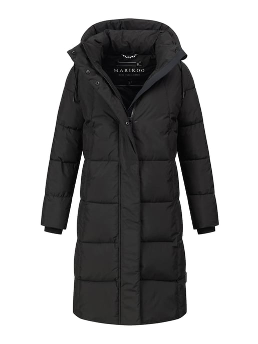 Marikoo women’s long quilted winter coat Tabiaa XVI with hood & fleece - Image 1