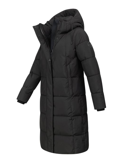 Marikoo women’s long quilted winter coat Tabiaa XVI with hood & fleece - Image 3