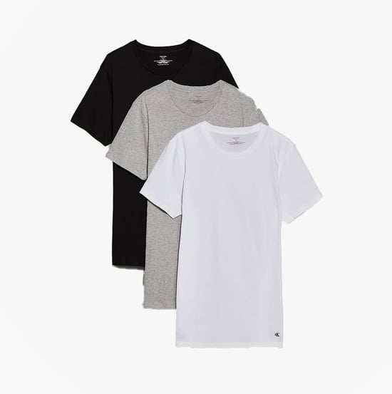 Calvin Klein 100% Bomull 3-Pack Herr T-shirts Svart/grå Melangé/vit - Image 1