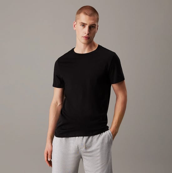 Calvin Klein 100% Cotton 3 Pack Mens T-shirts Black/grey Heather/white - Image 2
