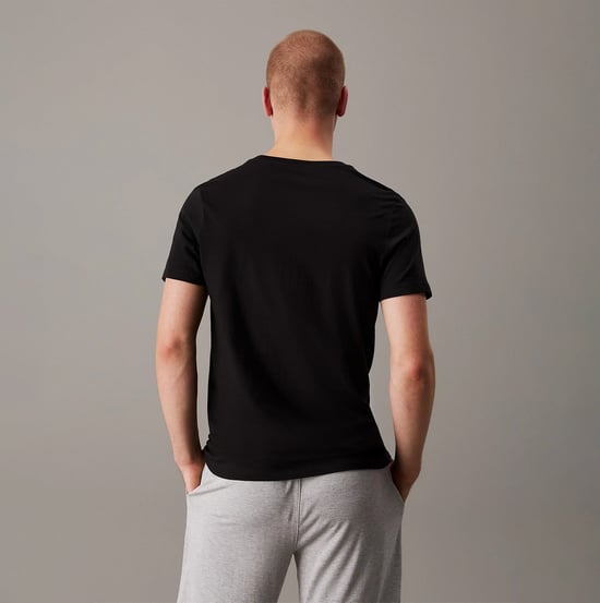 Calvin Klein 100% Cotton 3 Pack Mens T-shirts Black/grey Heather/white - Image 3