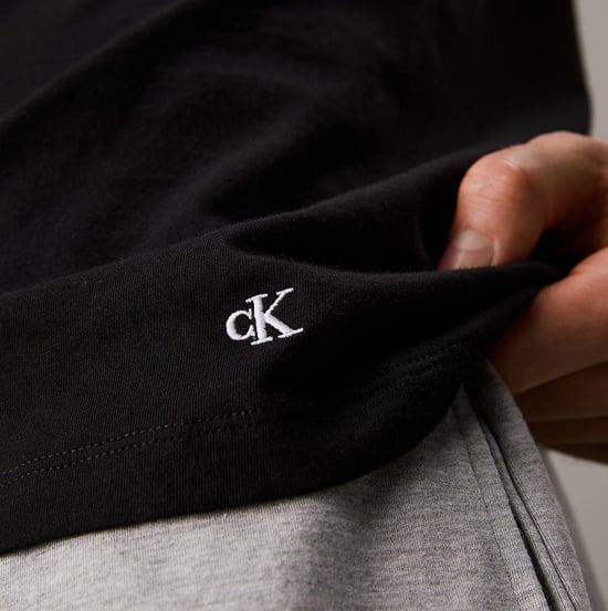 Calvin Klein 100% Cotton 3 Pack Mens T-shirts Black/grey Heather/white - Image 4