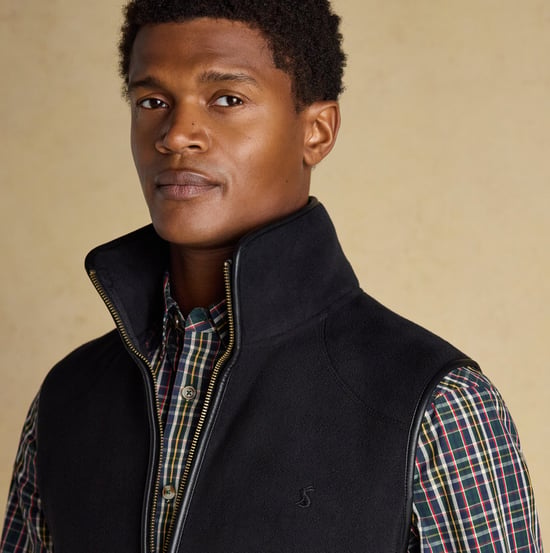 Joules Heritage Fleece Mens Gilet Black - Image 4