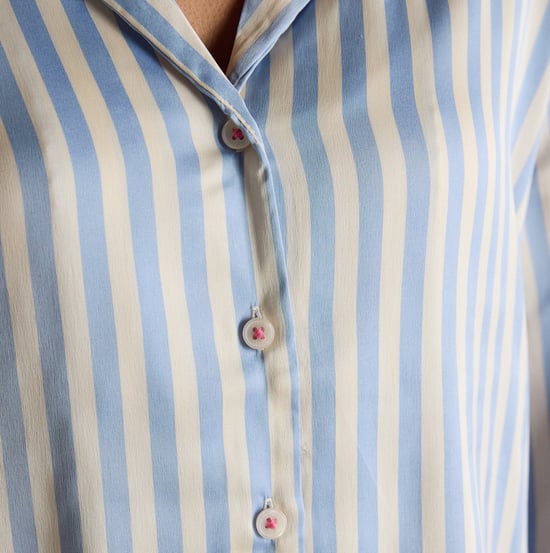 Joules Bonnie Womens Satin Pyjama Set Blue Stripe - Image 6