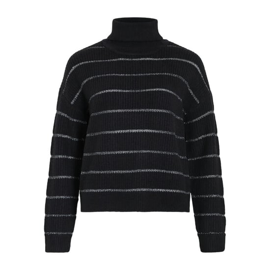 Vila vizaza rollneck l/s glitter knit to 14109970 gun metal - Image 1