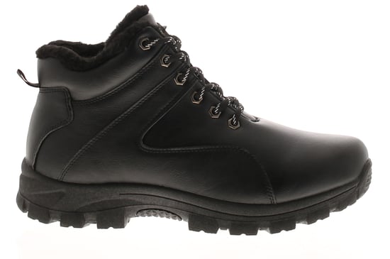 X-Hiking Mens Walking Boots Aspen Lace Up And Zip Up Plush Lined Black - Image 2