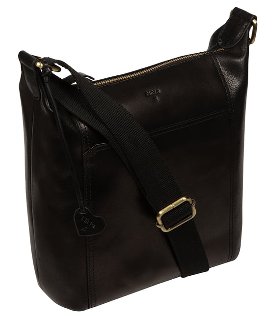 'Tiziana' Black Leather Shoulder Bag - Image 4