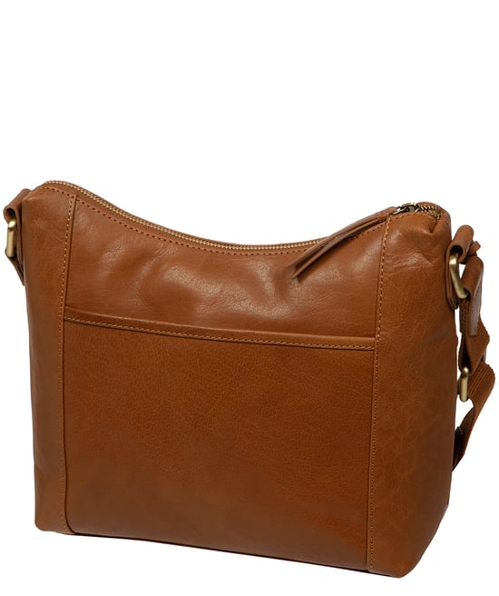 'Sabrina' Dark Tan Leather Shoulder Bag - Image 2