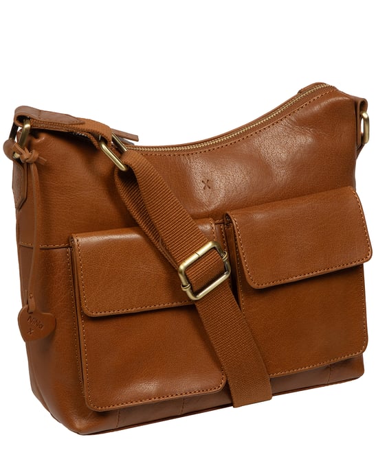 'Sabrina' Dark Tan Leather Shoulder Bag - Image 3