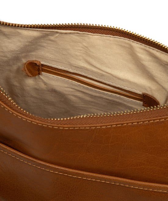'Sabrina' Dark Tan Leather Shoulder Bag - Image 5
