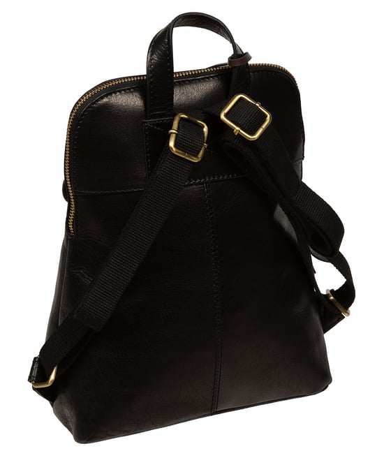'Letizia' Black Leather Backpack - Image 2