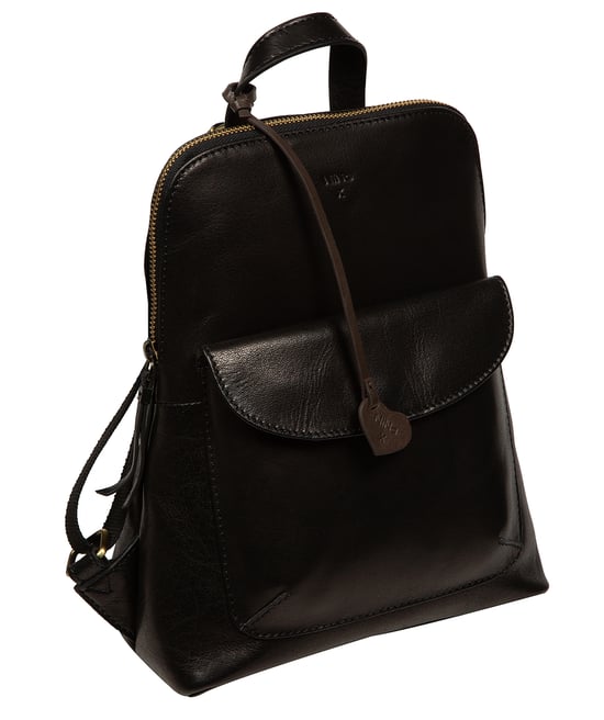 'Letizia' Black Leather Backpack - Image 4