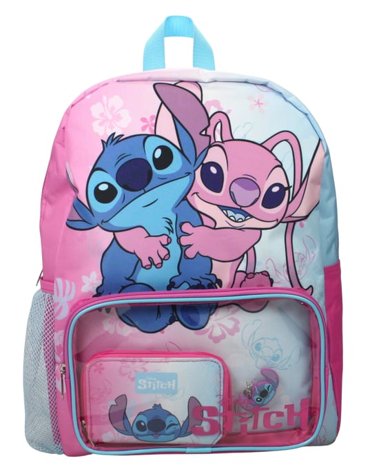 Stitch Girls Backpacks 3 Piece Set Zip Character Pink - Image 1