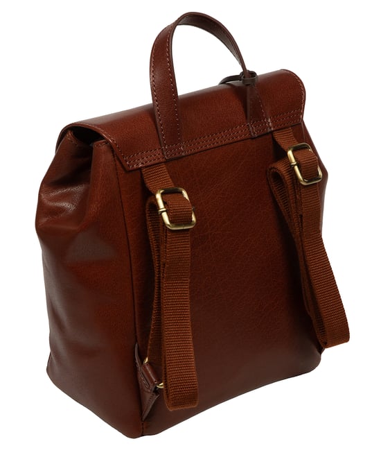 'Fabiana' Conker Brown Leather Backpack - Image 2