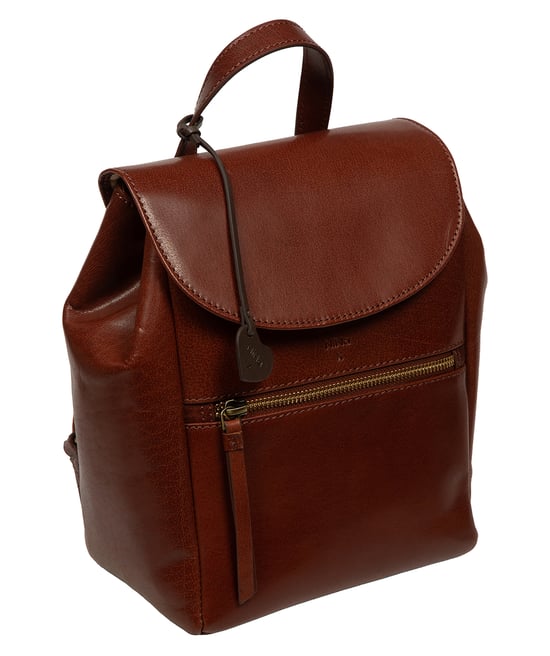 'Fabiana' Conker Brown Leather Backpack - Image 4