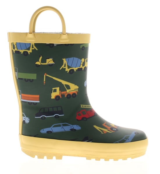 Chatterbox Boys Wellies Childrens Rubber Wel Slip On Handles Green - Image 2