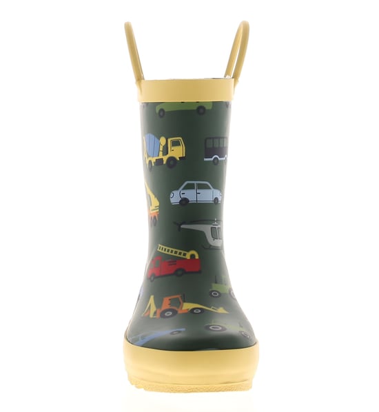 Chatterbox Boys Wellies Childrens Rubber Wel Slip On Handles Green - Image 3