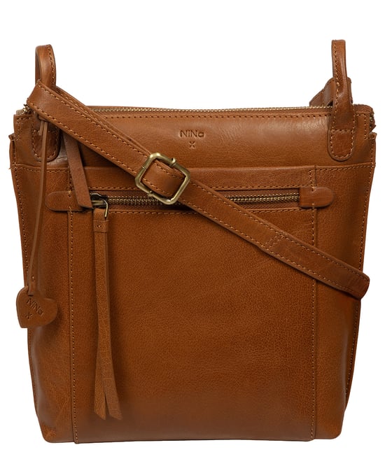 'Orla' Dark Tan Leather Shoulder Bag - Image 1