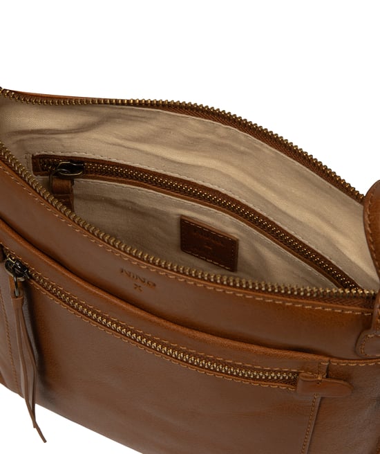 'Orla' Dark Tan Leather Shoulder Bag - Image 3