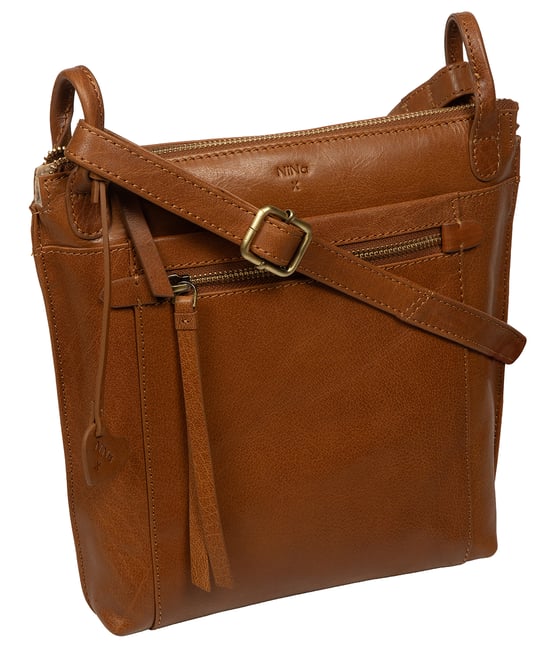 'Orla' Dark Tan Leather Shoulder Bag - Image 4