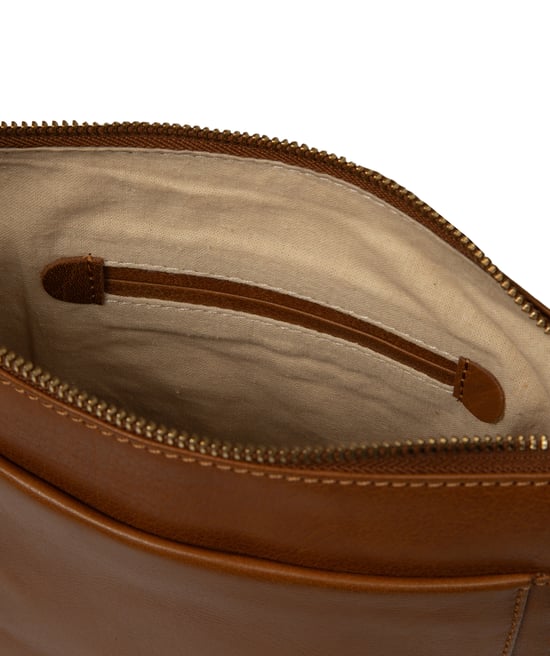 'Orla' Dark Tan Leather Shoulder Bag - Image 5