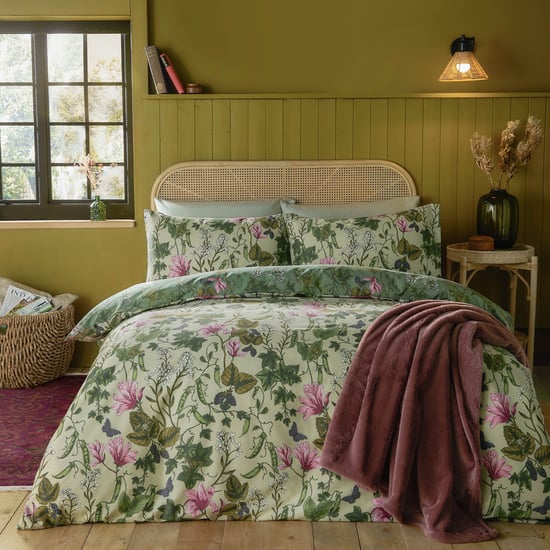 furn. Mystic Berry Floral Reversible Duvet Cover Set, Green - Image 1