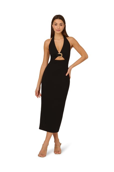 Knit Crepe Midi Dress - Image 1