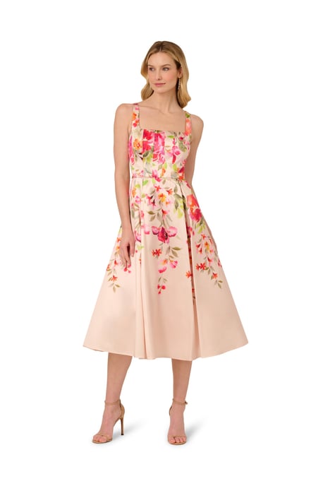 Border Mikado Midi Dress - Image 1