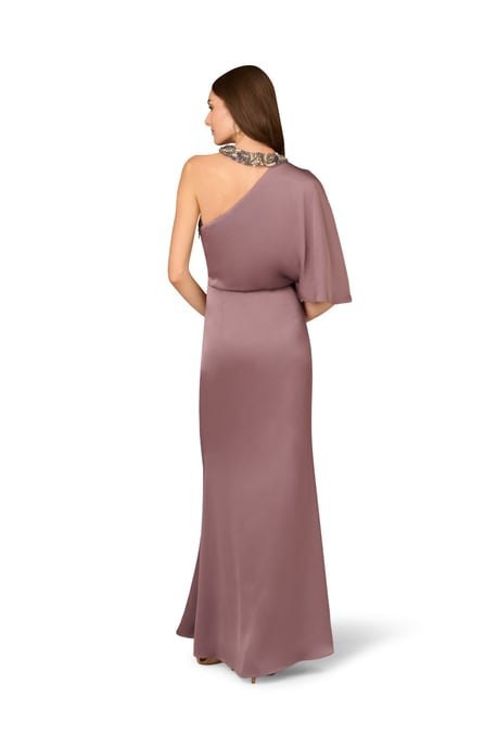Crepe Back Satin Long Dress - Image 2