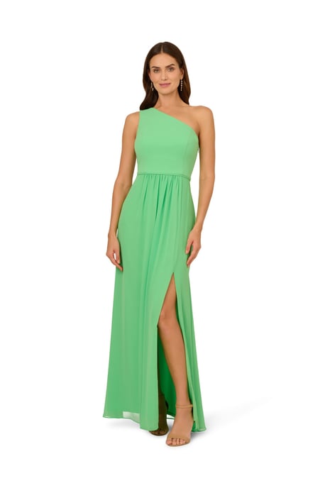 One Shoulder Chiffon Gown - Image 1