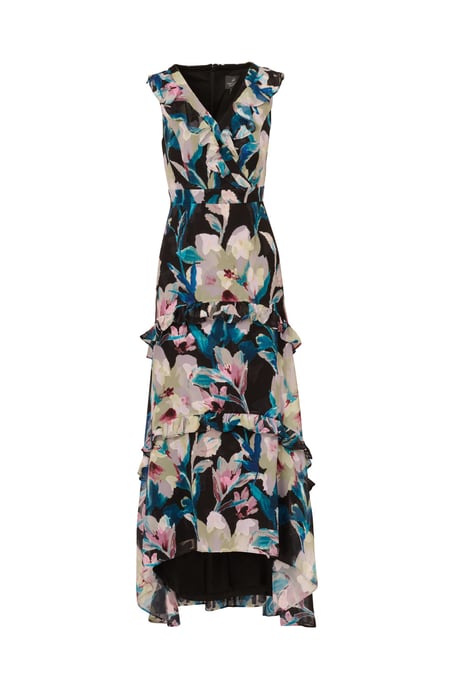 Floral Ruffle Chiffon Gown - Image 4