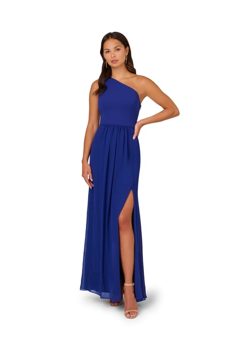 One Shoulder Chiffon Gown - Image 1