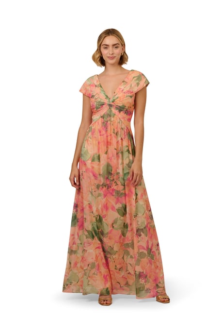 Printed Front Twist Gown - Image 1